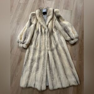 Renfrew furs full length white mink coat